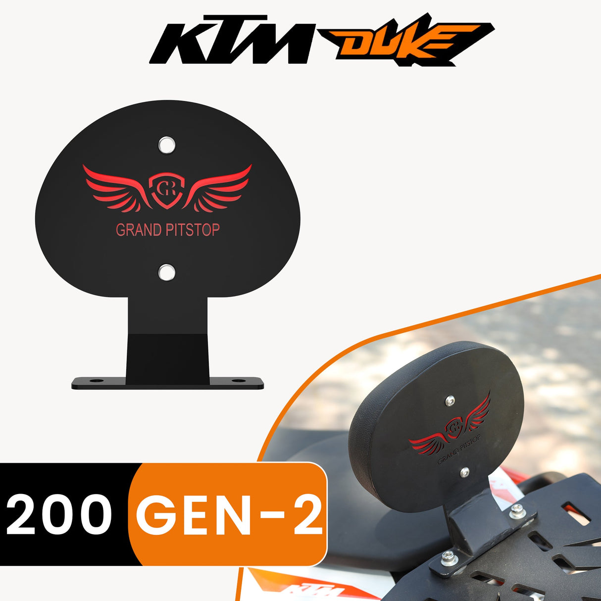 Backrest Stand for KTM DUKE 200 Gen 2 - Black