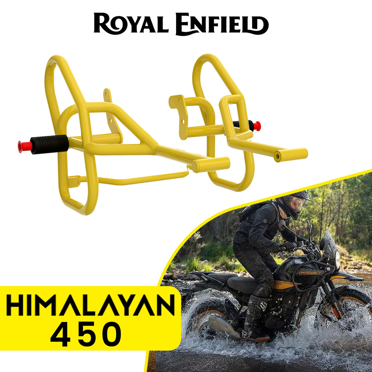 GRAND PITSTOP CRASH GUARD (PAIR) for Royal Enfield Himalayan 450 - Yellow
