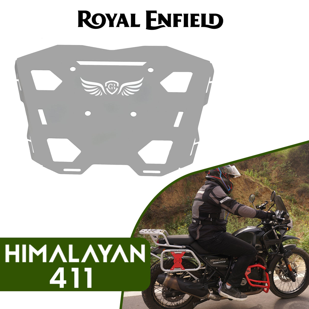 Top Rack Plate For Royal Enfield Himalayan - BS6 Model (2020-2021) - Silver