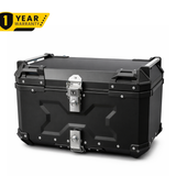 TAANC Overlander 137 Touring Setup 01 – X65 Top Box + Twin 36 Panniers | Stealth Black Aluminium Combo