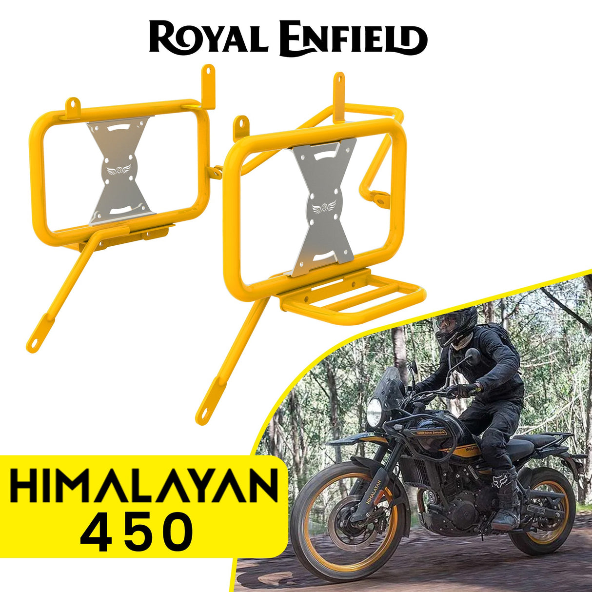 GRAND PITSTOP Saddle Stay for Royal Enfield Himalayan 450 - Yellow/Silver