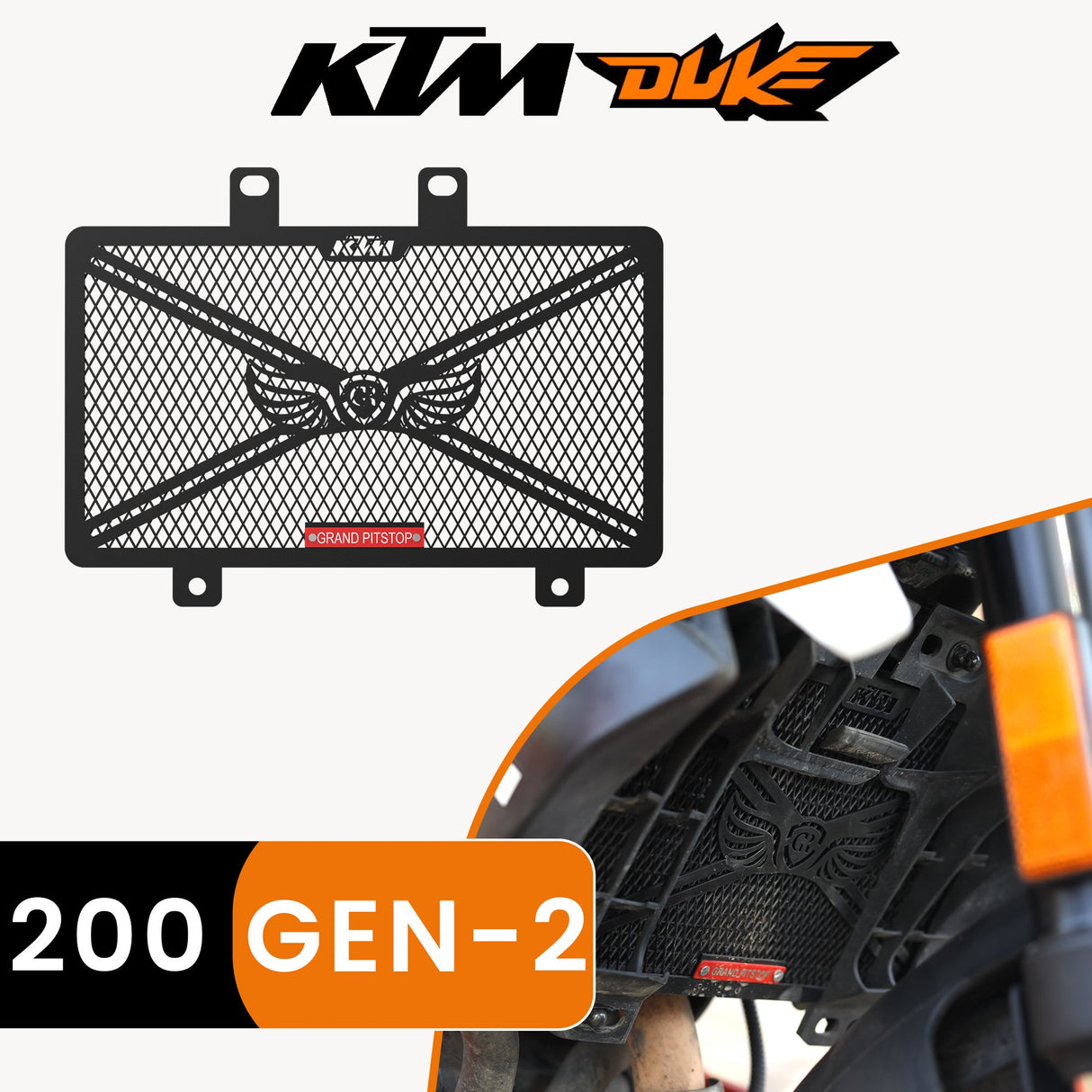 RADIATOR GRILL - KTM DUKE 200 Gen 2 - Black
