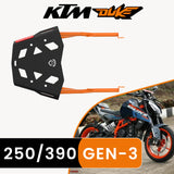 Aluminium Extended Top Rack with Plate for KTM DUKE 390/250 Gen 3 - Black/Orange