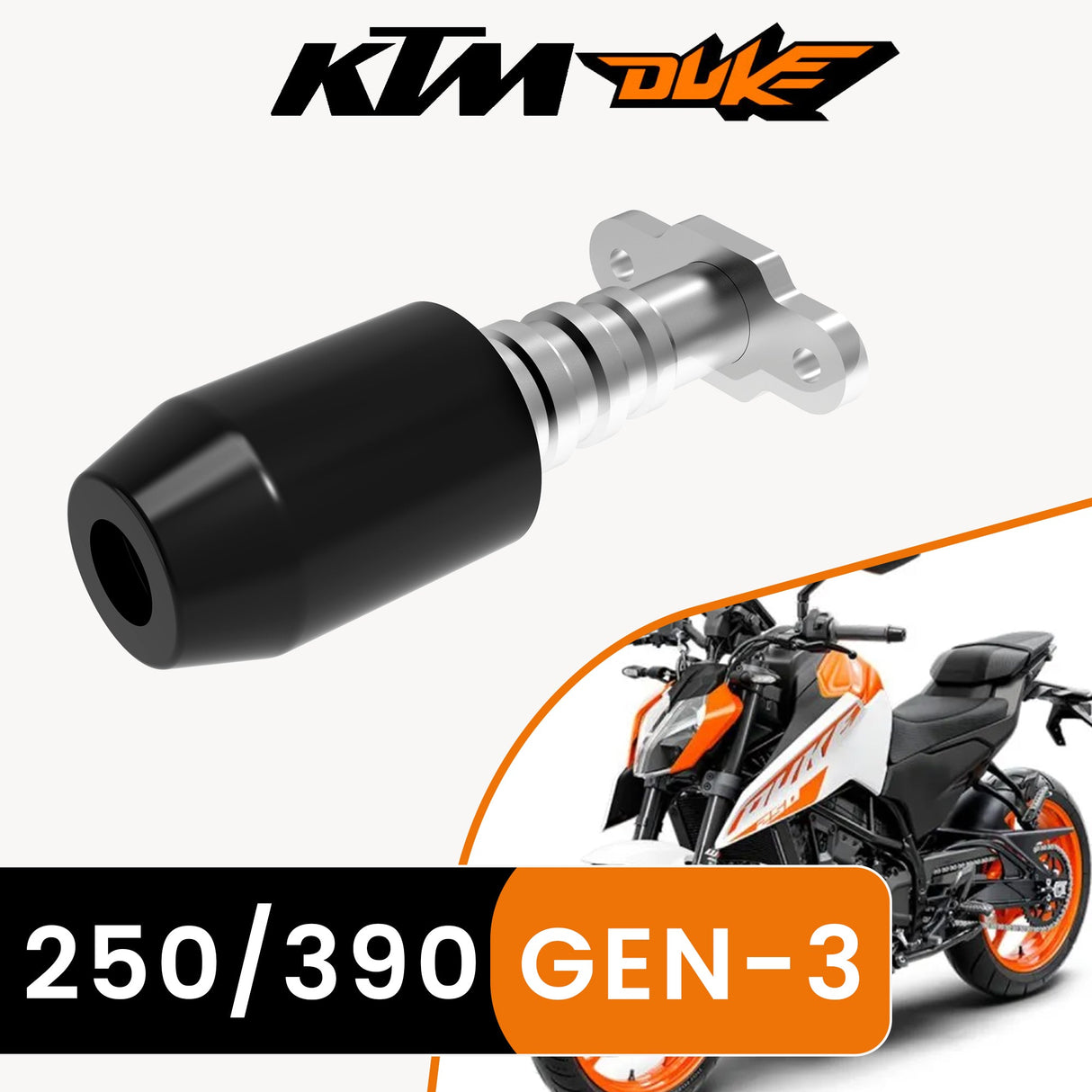 Frame Slider for KTM DUKE 390/250 Gen 3 - Black/Silver