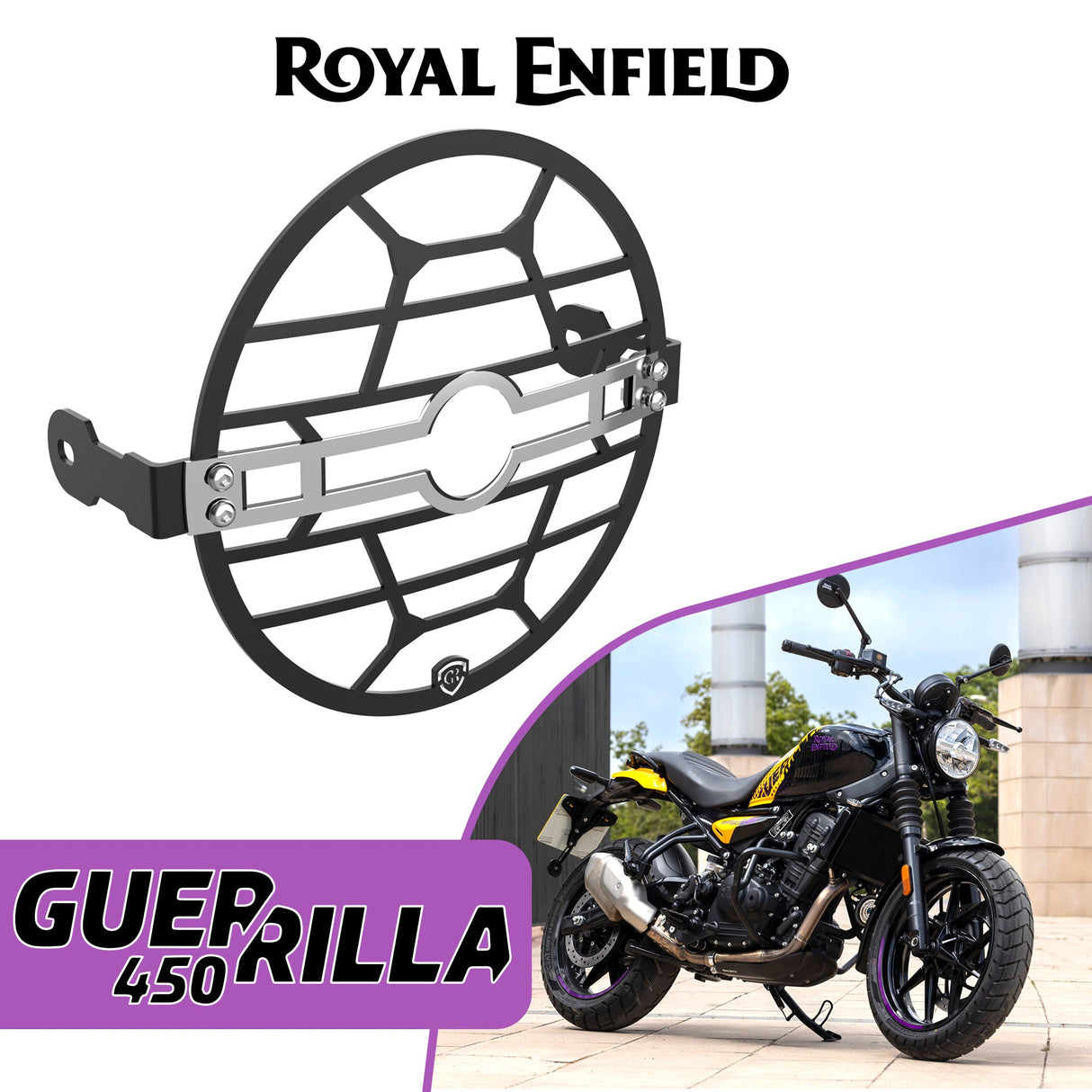 Headlight Grill for Royal Enfield Guerrilla 450 - Black
