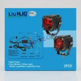 HJG Gorilla V2 Triple Lens Fog with Wiring Harness Kit 120W Gorilla Projector Foglight New Model with Wiring Foglight Ultra Wide Dual Intensity LED Driving Fog Lights White/Yellow 120W Universal For All Cars & Bikes LIU HJG Gorilla V2 Foglight Combo Kit