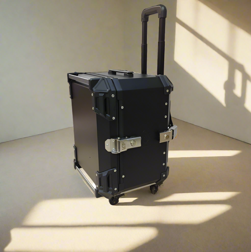 Trolley Top Box 2.0 | LGP -55L Premium fits all motorcycle  | Movable wheels | Quick Release - BLACK