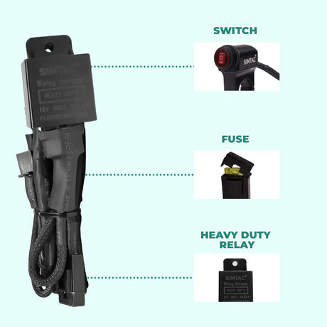 SIMTAC AUXILIARY LIGHTS DUAL COLOR WIRING HARNESS KIT | FOR BIKE &amp; CARS | FLH-2W ( WITHOUT FLASHING )