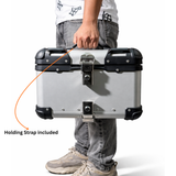 TAANC Urban Arc Top Box – Aero Silver | 45L Aluminium Motorcycle Storage Box with Rounded Design