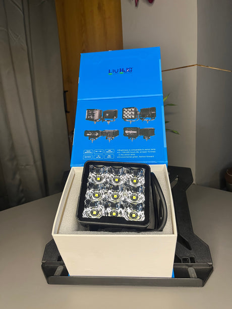 LIU HJG 9 LED Bezel Less Square yellow/white heavy duty auxiliary lights (pack of 2)