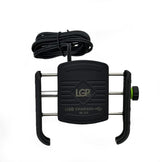 LGP MB1 Jaw-Grip Waterproof Bike/Motorcycle/Scooter Mobile Phone Holder Mount with Fast USB 3.0 Charger, Ideal for Maps and GPS Navigation (Black) - M8