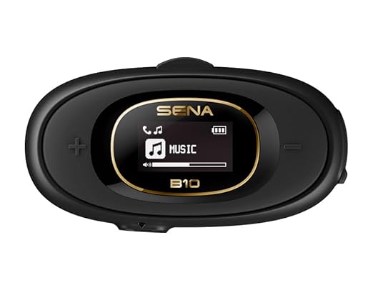 Sena B10 Motorcycle Bluetooth Communication System | Bluetooth Intercom Headset Connecting 4 Riders | HD Speakers | Upto 1KM Range | Upto 16 Hours Battery Life (Supports Android & iOS)