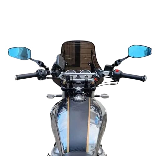 SPIKI Napoleon Ray Mirrors (Pair) | Anti-Glare Oval Mirrors with Short Stem | Anti-Shock | Universal Fit for Motorcycles & Scooters