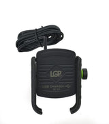 LGP MB1 Jaw-Grip Waterproof Bike/Motorcycle/Scooter Mobile Phone Holder Mount with Fast USB 3.0 Charger, Ideal for Maps and GPS Navigation (Black) - M8