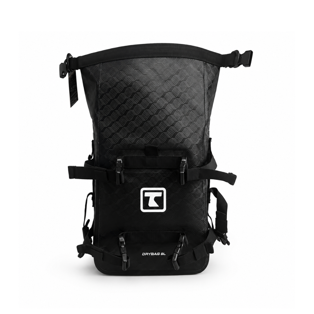 TAANC Terra Series Multi Use Adventure Bag 8L – Waterproof Motorcycle Crash Bar / Tail / Rear Rack Bag Carbon Black