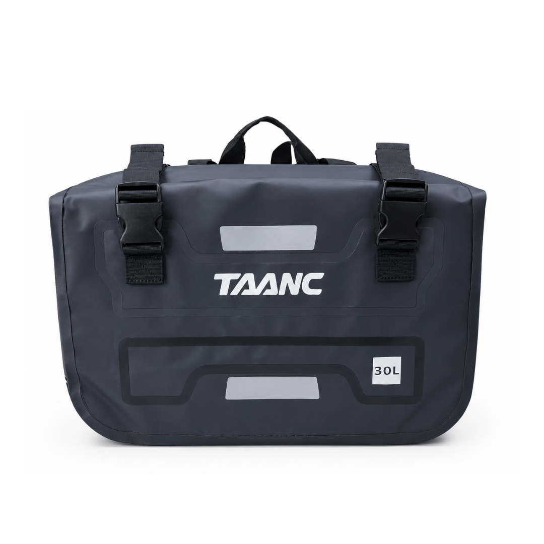 TAANC Terra Series Waterproof Motorcycle Saddle Bags 30L x 2 – Adventure Touring Side Luggage Bags – Black