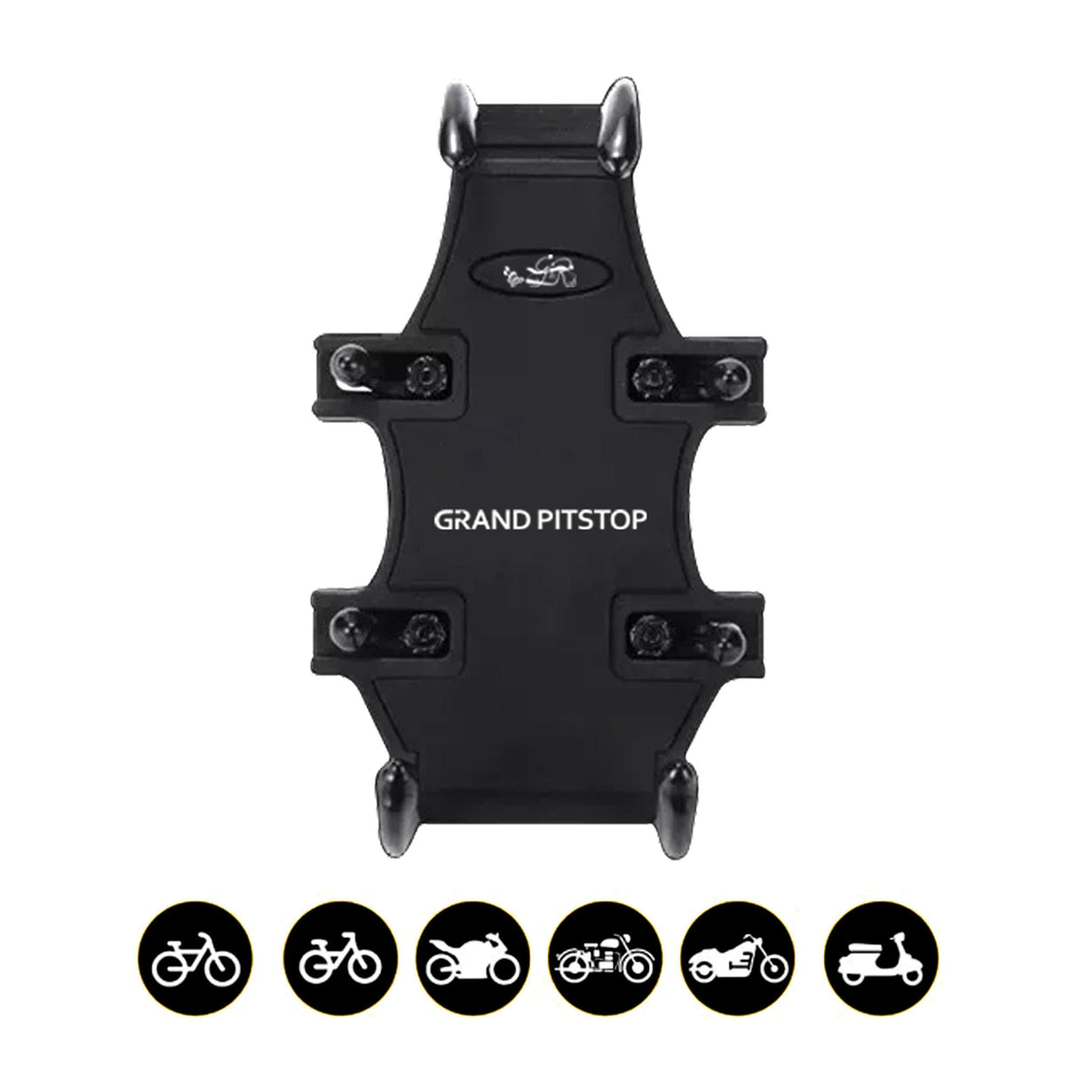 4-Sided Grip Mobile Holder with Anti Theft Handlebar Mount