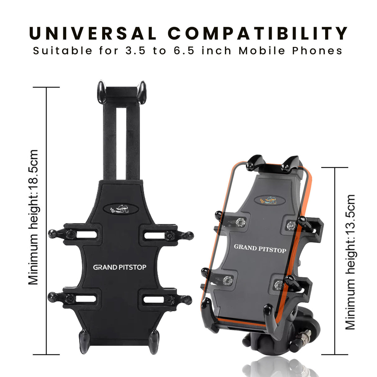 4-Sided Grip Mobile Holder with Anti Theft Handlebar Mount