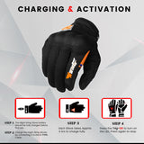 Night Wing Motorcycle Gloves - White
