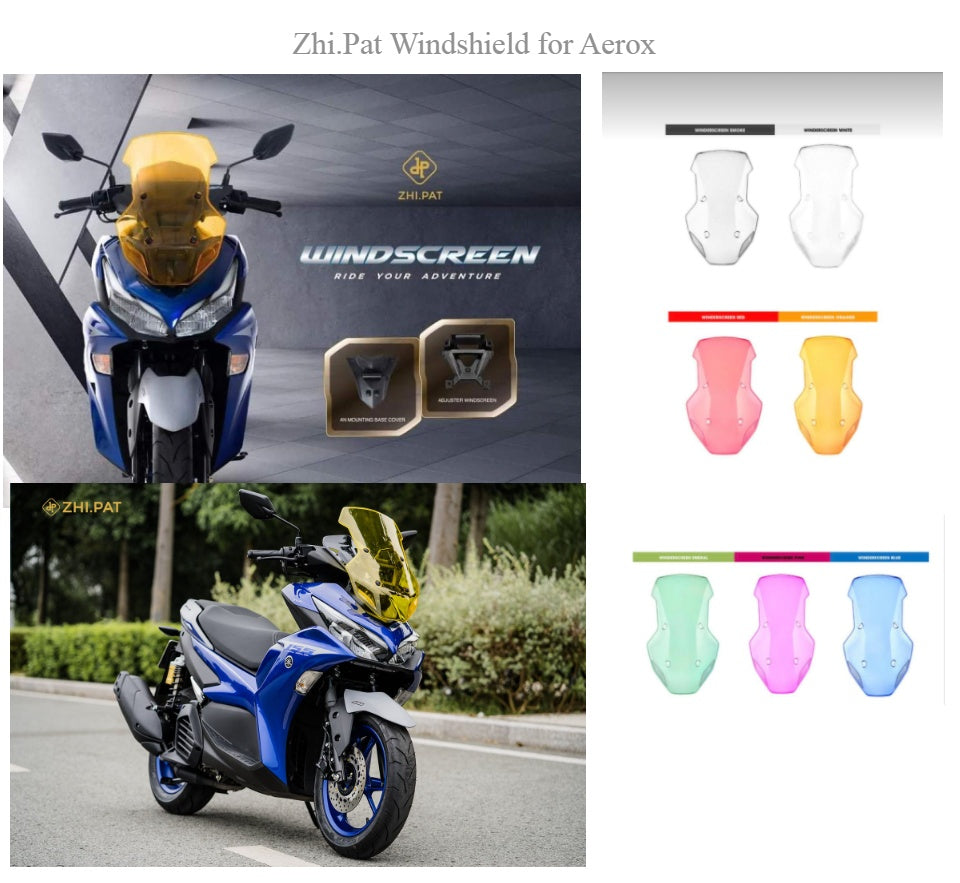 YAMAHA AEROX TOURING WINDSHIELD | ZHIPAT |  VISOR GLASS | MADE IN VIETNAM |V2 | NEW SHAPE DESIGN | ADVENTURE TOURING GLASS