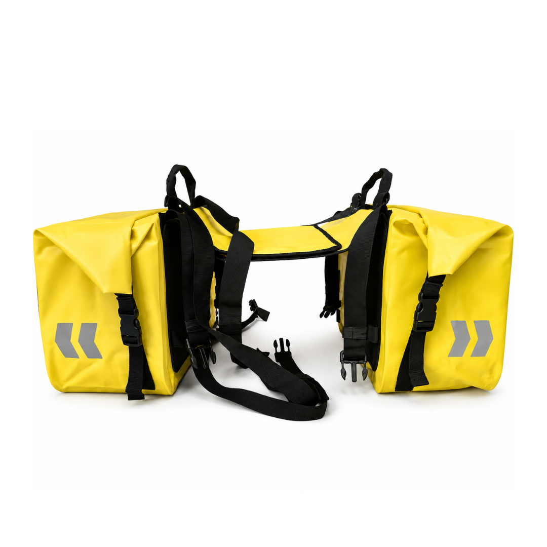 TAANC Terra Series Waterproof Motorcycle Saddle Bags 30L x 2 – Adventure Touring Side Luggage Bags – Yellow