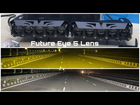 LIU HJG ORIGINAL ( 90W *2 )future eye lens MEGA DRIVE 5 LENS DUAL COLOUR YELLOW /WHITE LED FOG LIGHTS (PAIR) compatible for all motorcycle , thar , jeep and cars