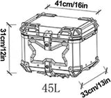 LGP rainbow large capacity aluminium top box 45 ltrs (fits all motorcycle) - color plating premium top box