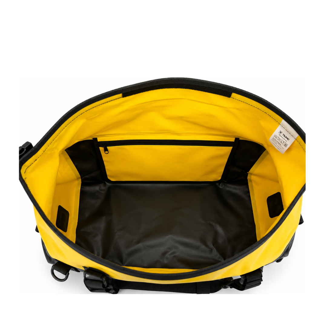 TAANC Terra Series Motorcycle Tail Bag 40L Waterproof Duffel Bag for Adventure Touring, Camping & Cycling – Yellow Black