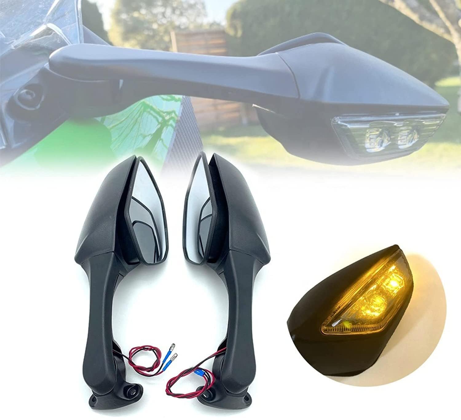 Adjustable led mirrors for kawasaki ninja /zx10r , zx1000r - TURN
