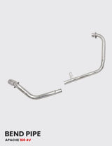 Apache RTR160 / 200 4v Exhaust System Pipe Stainless Steel ( only bend pipe ) - SB 544