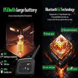 EJEAS V6 Pro + Helmet Intercom Communication System V6 Motorcycle Bluetooth On Ear Headphones Connect Up to 6 Riders 1200M V6 Pro(1 Pack) - 1 YEAR WARRANTY