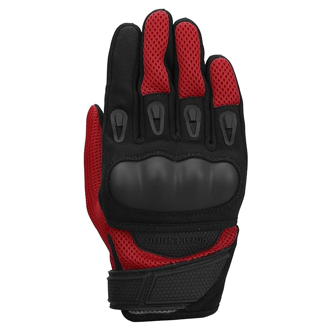 Royal Enfield Rambler V2 Riding Gloves (Red Black)