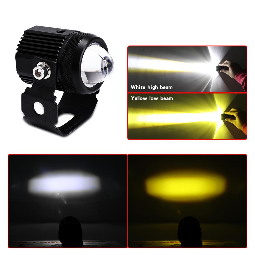 LIU HJG - Original Mini Driving Fog Lights 40W Dual Colour For universal Motorcycle/Scooters/Cars/Jeeps( UPGRADED VERSION)
