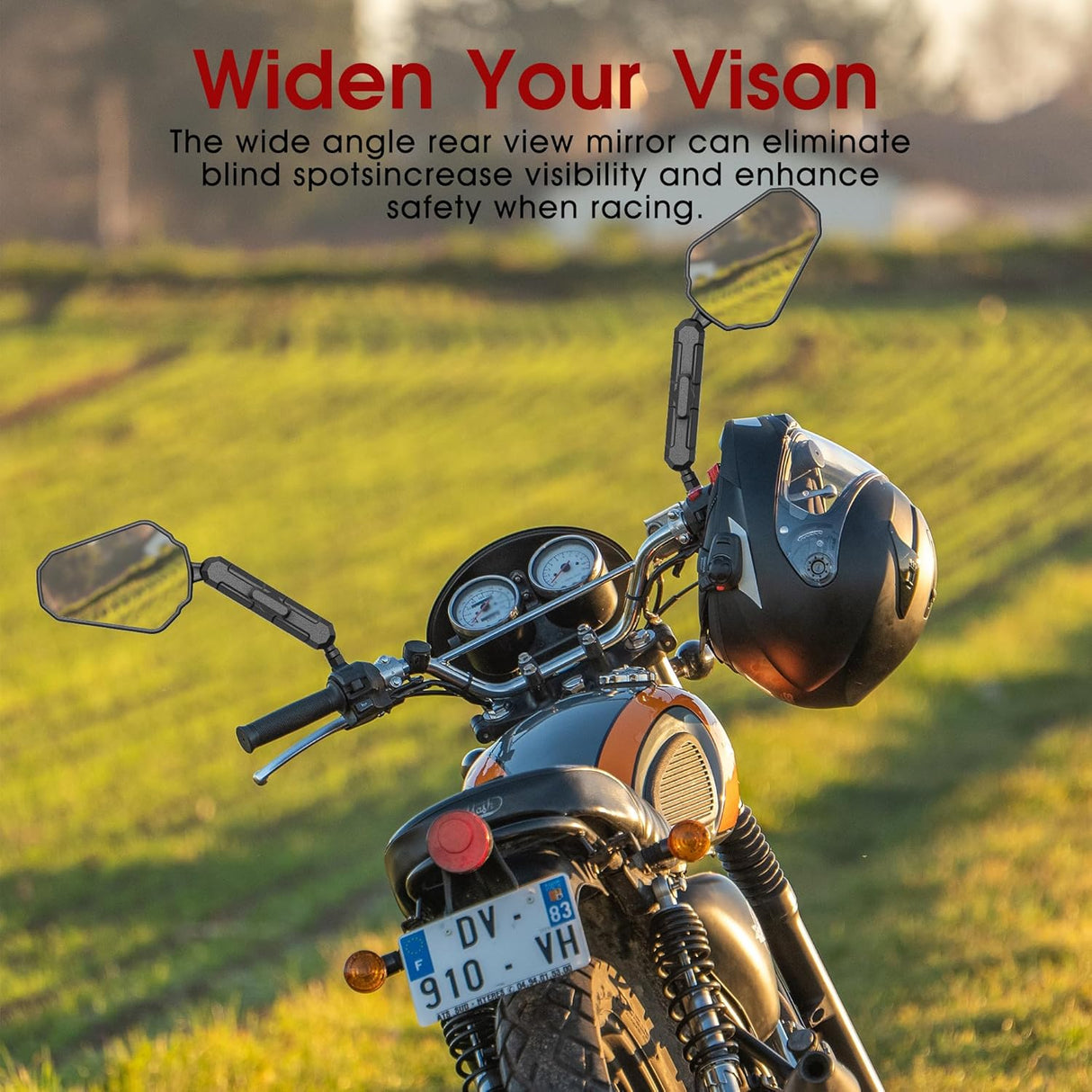 Double adventure 2.0 360 degree rotatable Side Mirror Adv (UNIVERSAL) compatible for all motorcycles  - Ideal for Road and Off Road Bikes