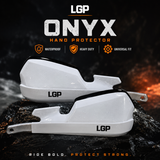 LGP Onyx Universal Motorcycle Hand Protector With Aluminium Mounts – White