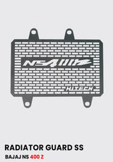 BAJAJ NS 400 Z  RADIATOR GUARD BLACK - RD 934 ( STAINLESS STEEL )