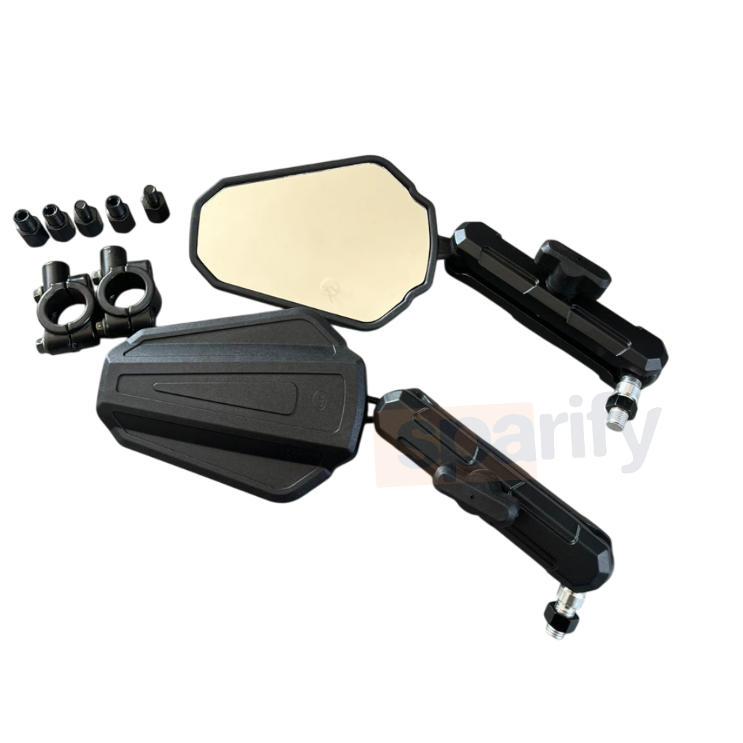 Double adventure 2.0 360 degree rotatable Side Mirror Adv (UNIVERSAL) compatible for all motorcycles  - Ideal for Road and Off Road Bikes