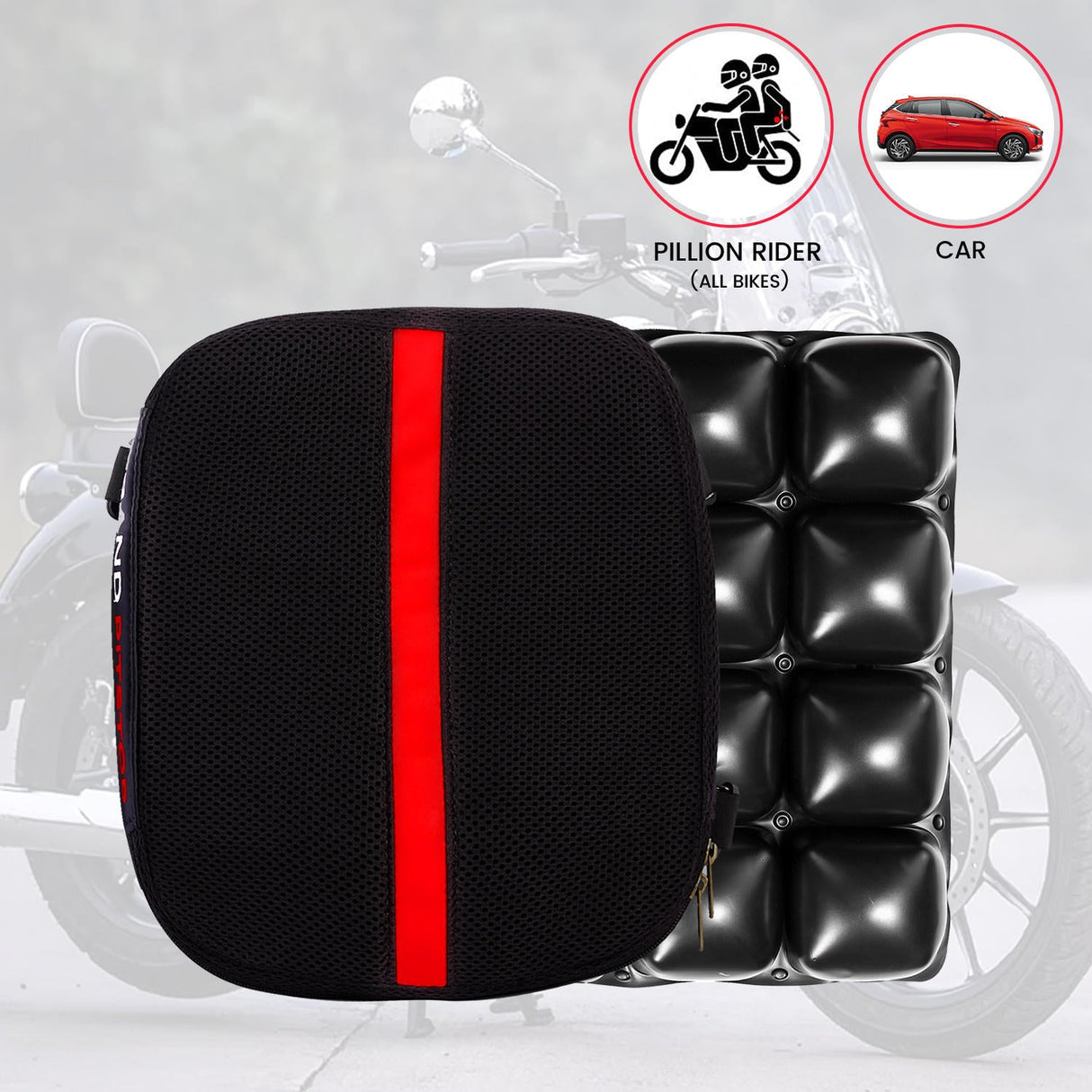Air Comfy Seat Cushion for Medical, Offices, Home, Motorcycle and Car Lumbar Support - Pillion Premium