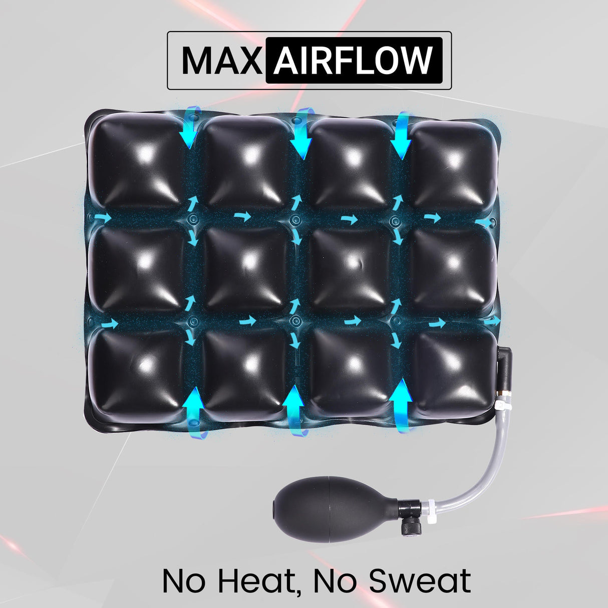Air Comfy Seat Cushion for Medical, Offices, Home, Motorcycle and Car Lumbar Support - Pillion Premium with Pump