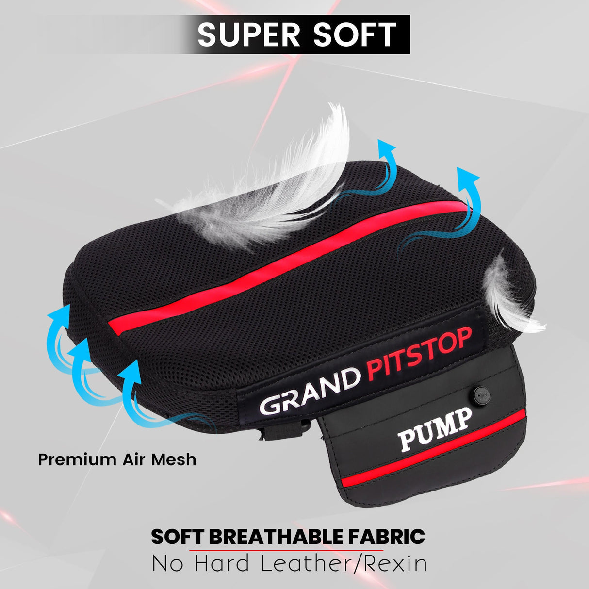 Air Comfy Seat Cushion for Medical, Offices, Home, Motorcycle and Car Lumbar Support - Pillion Premium with Pump