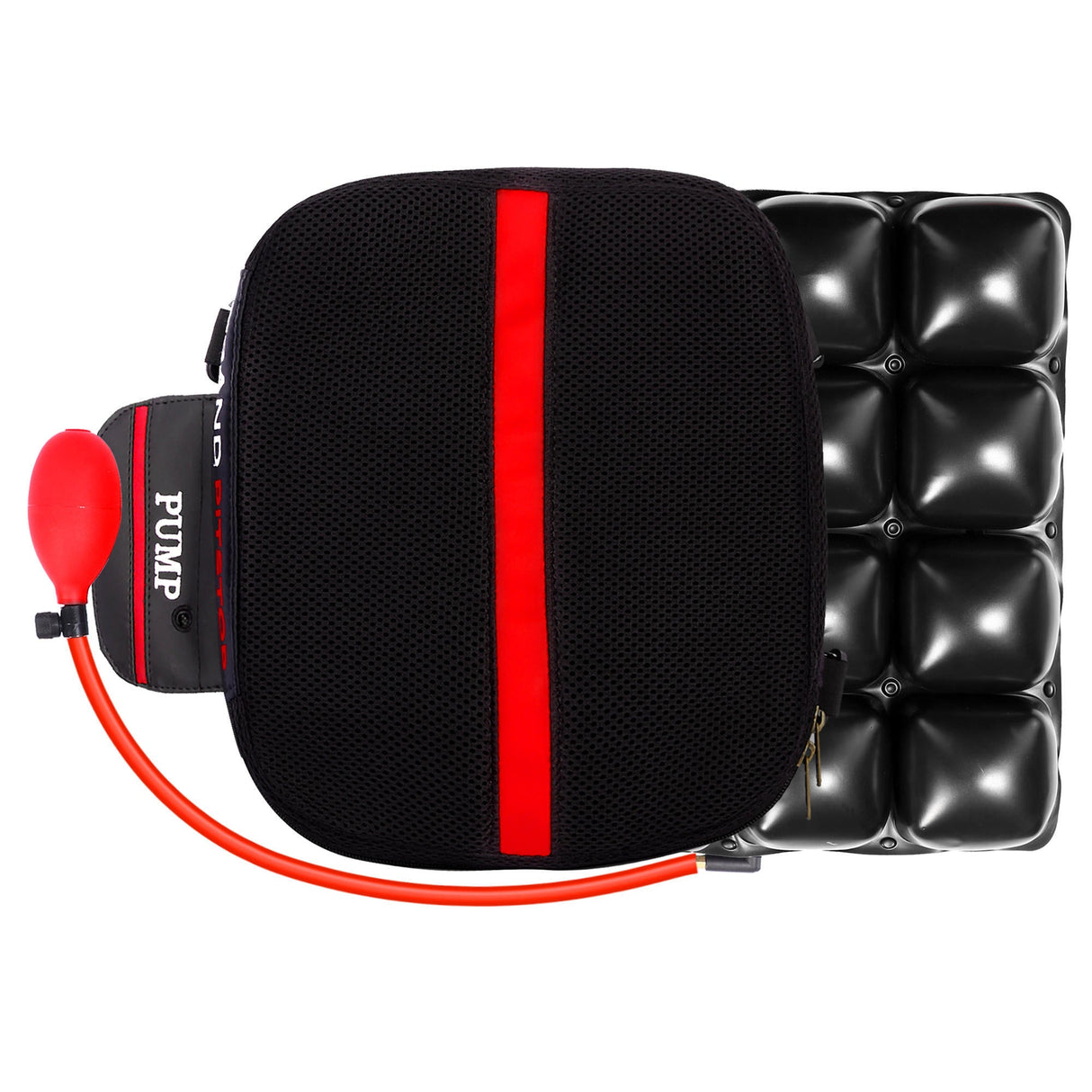 Air Comfy Seat Cushion for Medical, Offices, Home, Motorcycle and Car Lumbar Support - Pillion Premium with Pump