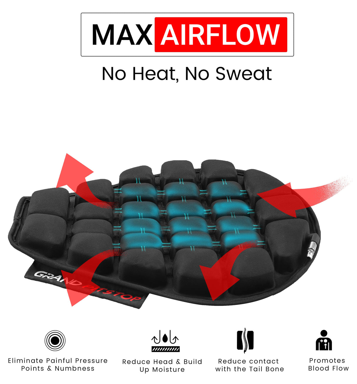 Air Bubble Airseat for Medical, Offices, Home, Motorcycle and Car Lumbar Support - Cruiser