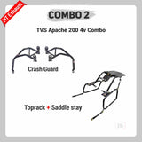 COMBO 2 Apache 200 4v Crash Guard + Top Rack + Saddle Stay – HT EXHAUST