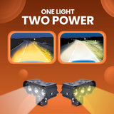 LGP DK300 Projector LED Fog Lamp for Bike (Pair) | Triple Lens, Dual Color (Yellow & White) | Waterproof, Universal Motorcycle Fit