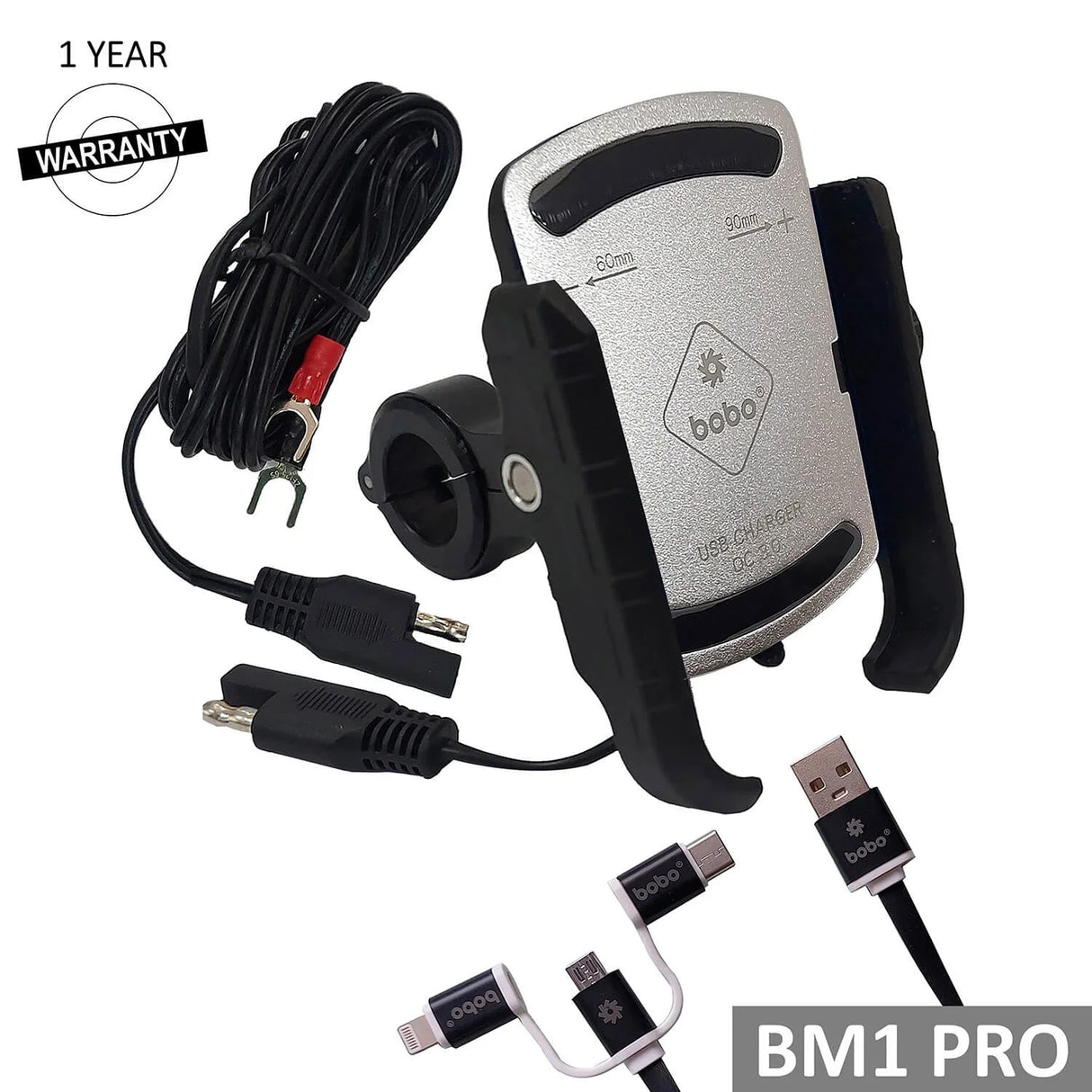 BOBO BM1 PRO Bike Phone Holder with USB 3.0 Charger & SAE Connector
