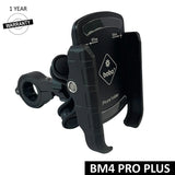 BOBO BM4 PRO Plus Jaw-Grip with PRO Plus Vibration Damper Waterproof Bike/Motorcycle/Scooter Mobile Phone Holder Mount, Ideal for Maps and GPS Navigation (Black)