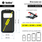 BOBO BM11H PRO Fully Waterproof Bike Phone Holder with Vibration Controller with Fast 15W Wireless & USB-C Charger