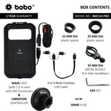 BOBO BM11H PRO Fully Waterproof Bike Phone Holder with Vibration Controller with Fast 15W Wireless & USB-C Charger