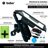 BOBO BM11H/M PRO PLUS Fully Waterproof Bike Phone Holder with PRO PLUS Vibration Damper with Fast 15W Wireless & USB-C Charger