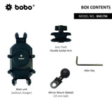 BOBO BM17H (or BM17M) PRO Handlebar (or Mirror) Anti-Vibration Bike / Cycle Phone Holder Motorcycle Mobile Mount